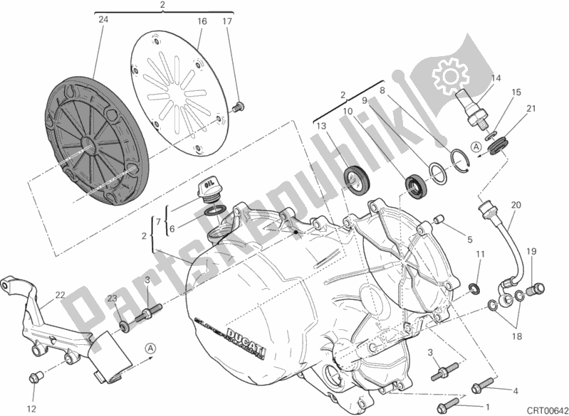 Toutes les pièces pour le Embrayage - Couvercle De Carter Latéral du Ducati Superbike 899 Panigale ABS USA 2015
